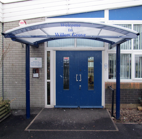 Door Canopy including Signage - Apex Shelters
